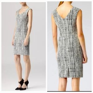 REISS Garbo Print Sculptural Sheath Dress